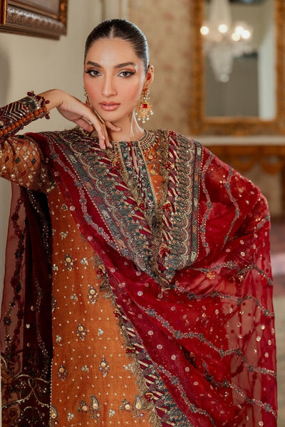 Baroque 3 Piece Unstitched Embroidered Net Suit - CH13-01