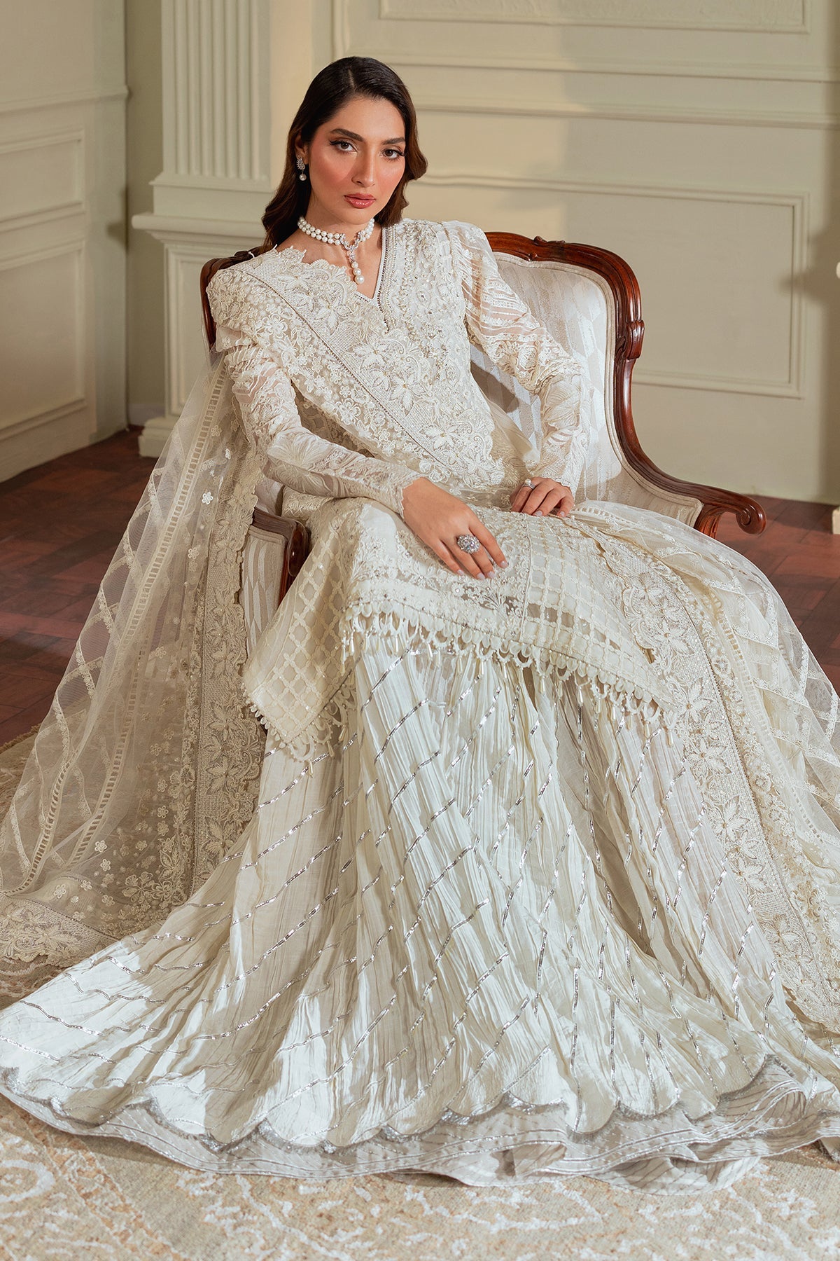 Baroque 3 Piece Unstitched Embroidered Chiffon Suit - CH13-02