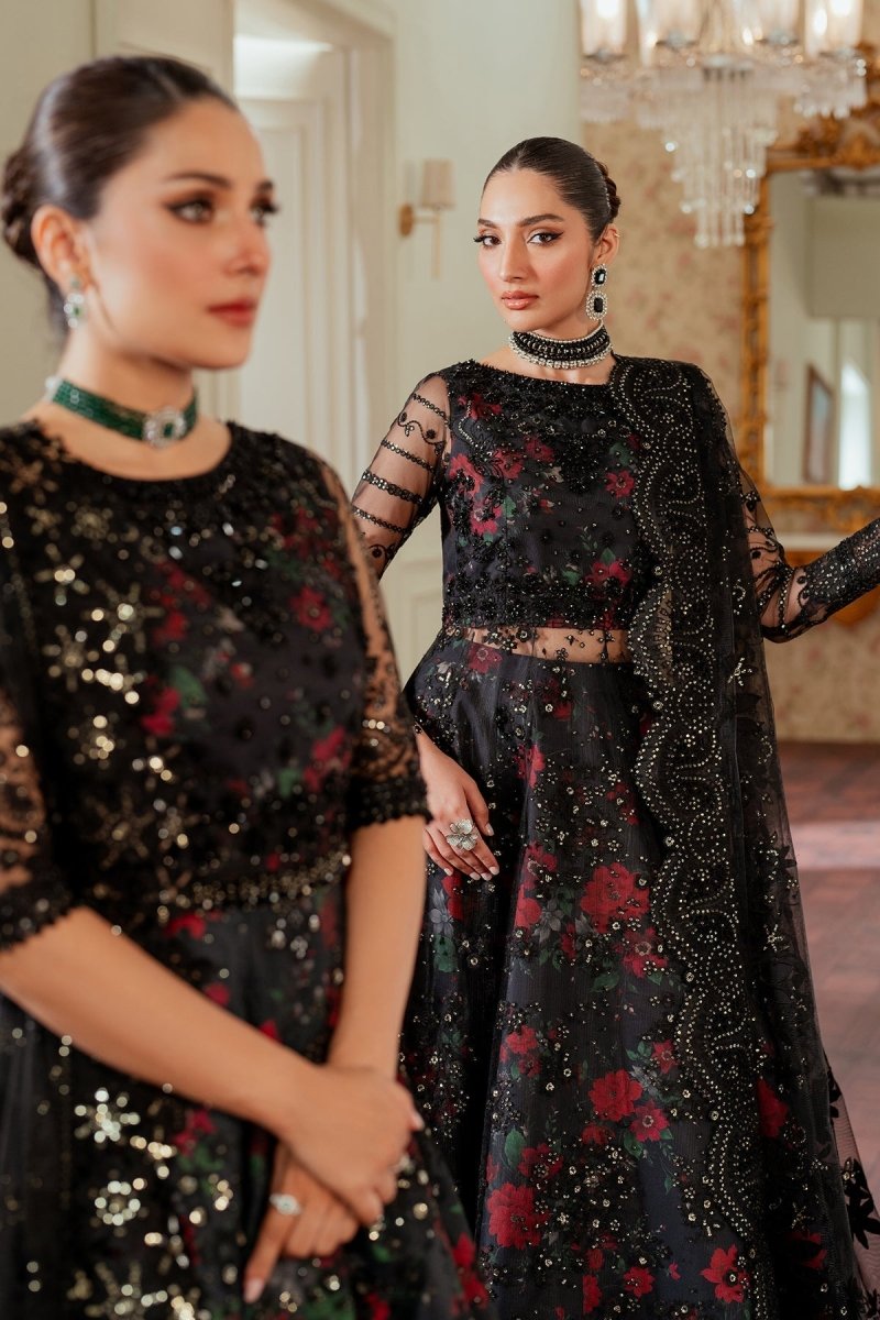 Baroque 3 Piece Unstitched Embroidered Net Suit - CH13-05