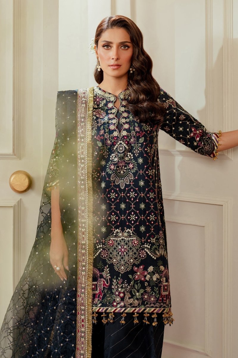 Baroque 3 Piece Unstitched Embroidered Silk Suit - CH13-07