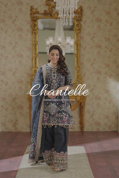 Baroque 3 Piece Unstitched Embroidered Silk Suit - CH13-07