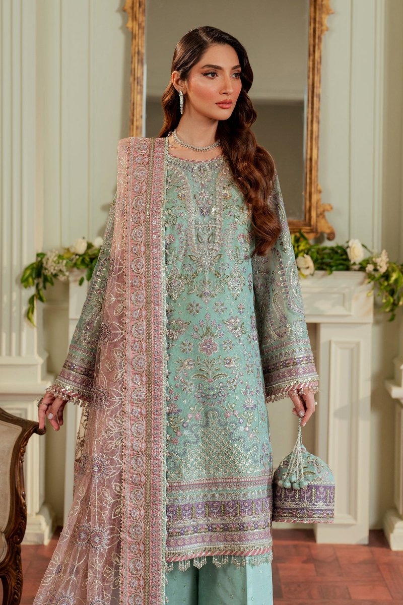 Baroque 3 Piece Unstitched Embroidered Net Suit - CH13-08