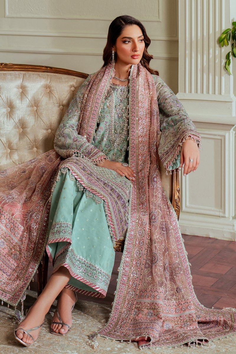 Baroque 3 Piece Unstitched Embroidered Net Suit - CH13-08