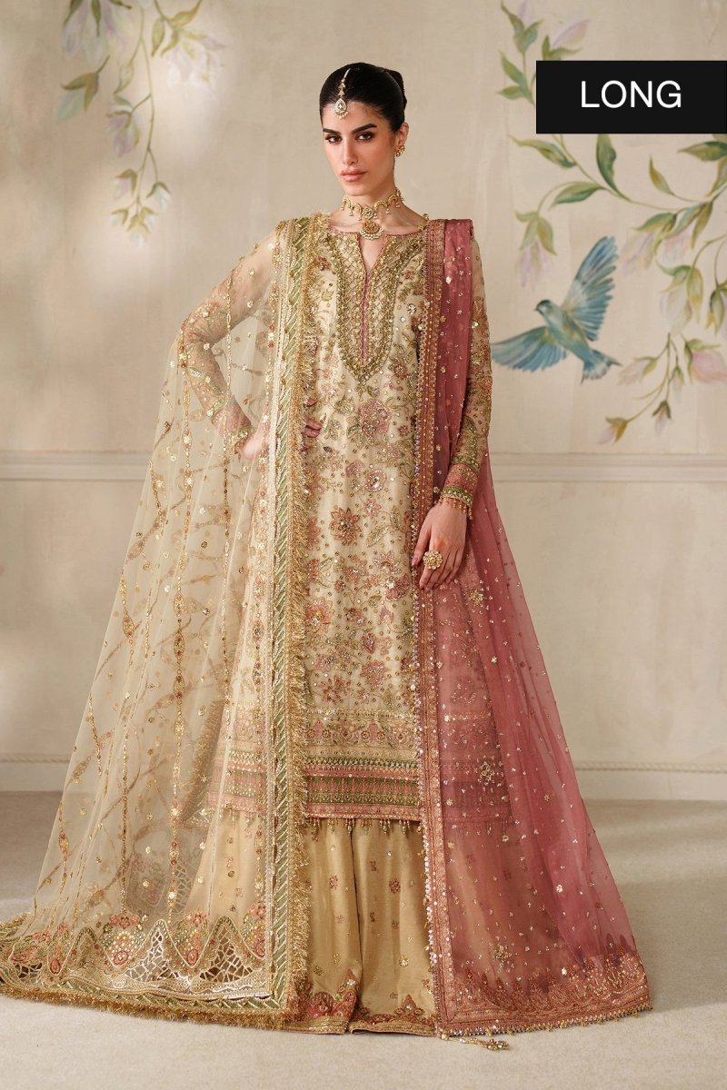 Baroque 3 Piece Unstitched Embroidered Net Suit - CH14-02