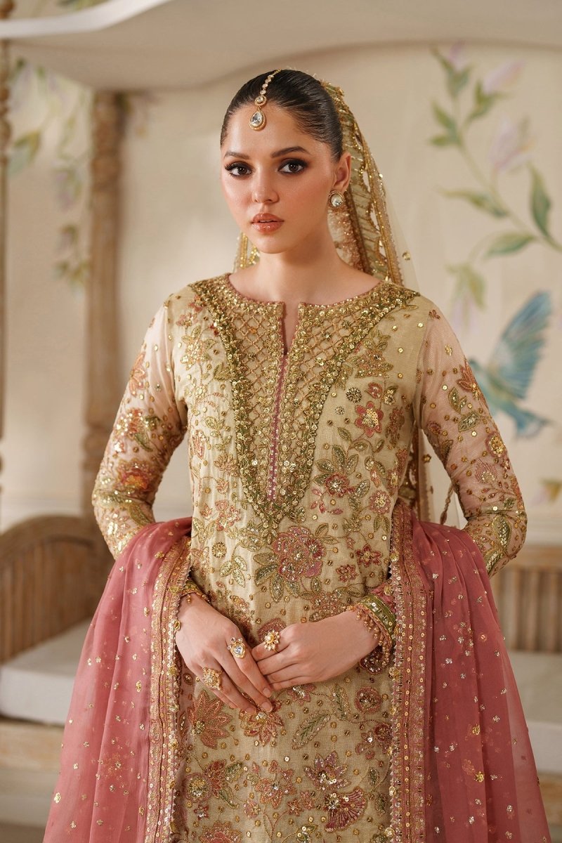 Baroque 3 Piece Unstitched Embroidered Net Suit - CH14-02