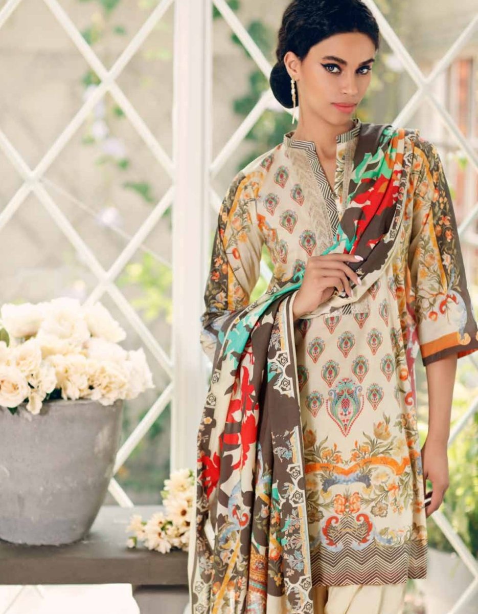 Charizma 3 Piece Embroidered Unstitched Lawn Infinity Collection Suit - CIN-13