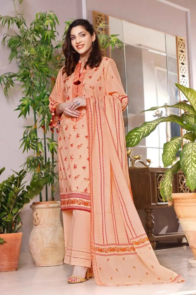 Gul Ahmed 3PC Embroidered Lawn Unstitched Suit CL-22019