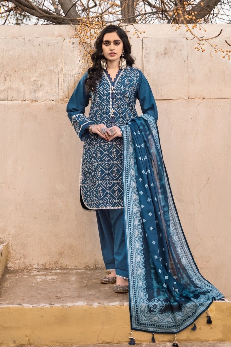 Gul Ahmed 3PC Chunri Stitched Embroidered Lawn Suit CL-22149