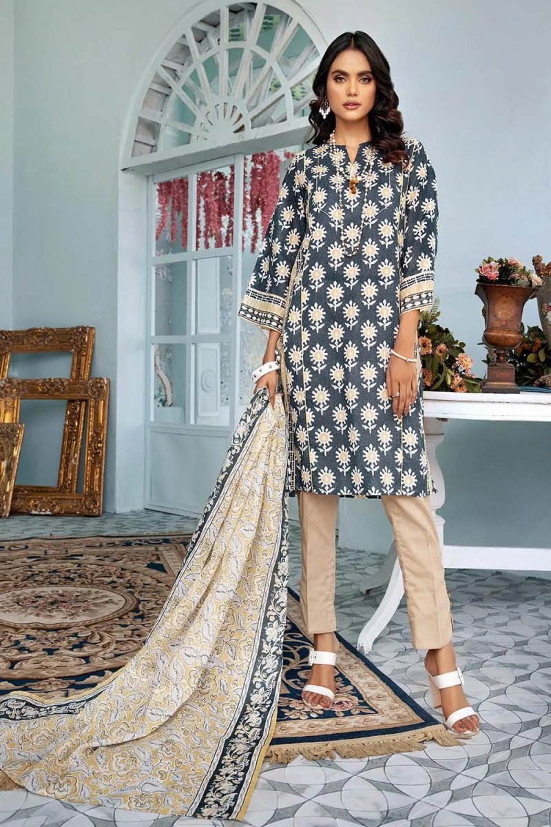 Gul Ahmed 3PC Unstitched Printed Lawn Suit CL-32050 A