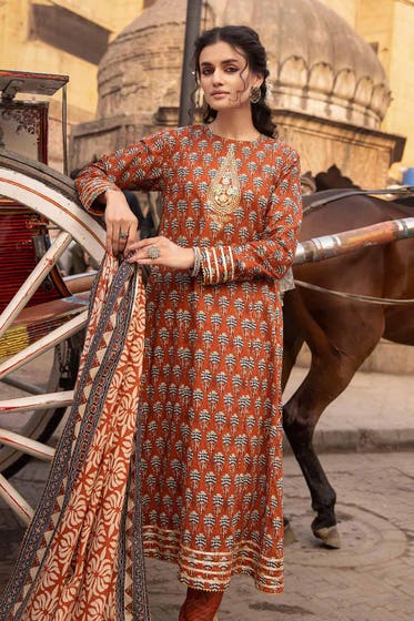 Gul Ahmed 3PC Lawn Unstitched Foil Printed Suit CL-32446 A