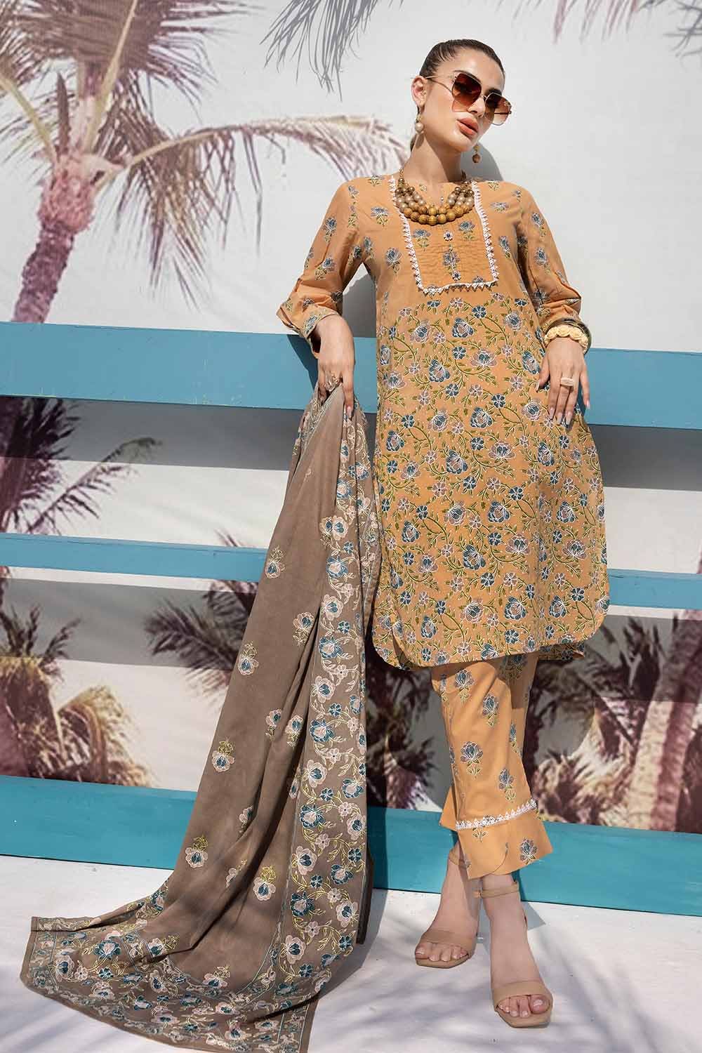 Gul Ahmed 3PC Lacquer Printed Lawn Unstitched Suit CL-32461 B