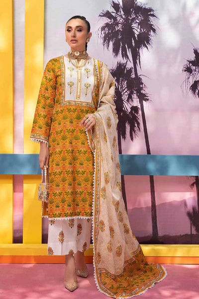 Gul Ahmed 3PC Embroidered Printed Lawn Unstitched Suit CL-32506