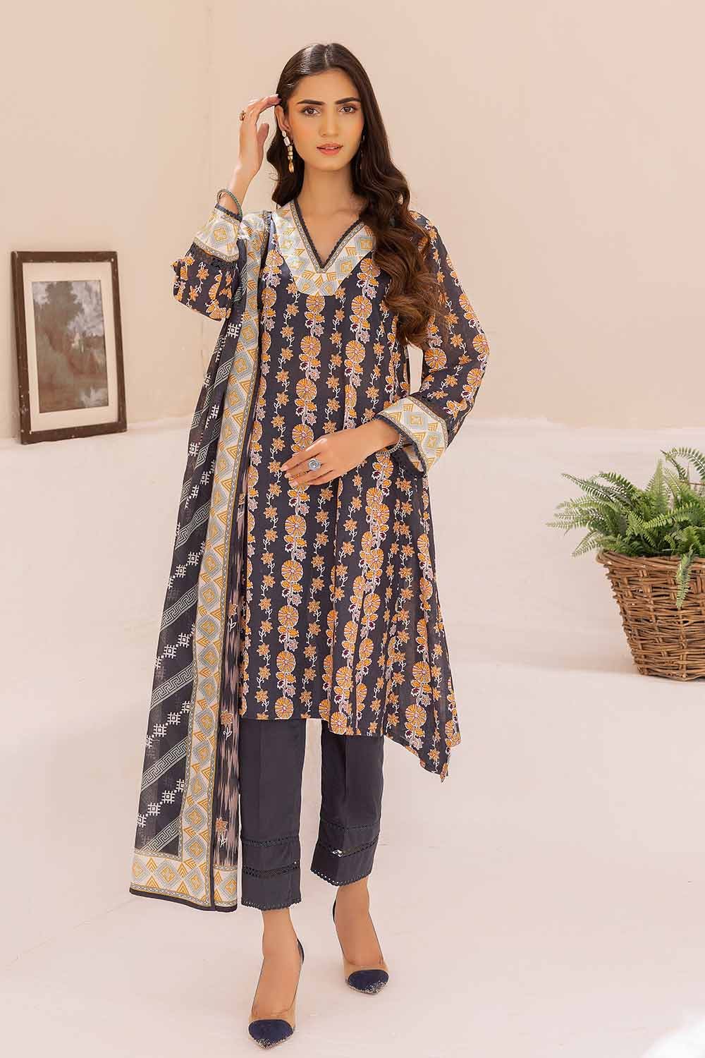 Gul Ahmed 3PC Printed Lawn Unstitched Suit CL-32586 A