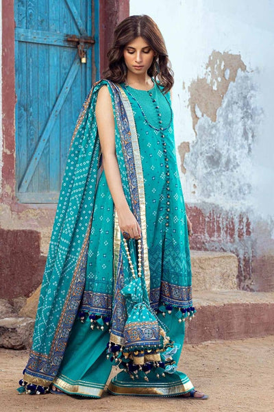 Gul Ahmed 3PC Gold Printed Lawn Unstitched Suit CL-42013 A