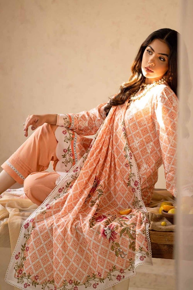 Gul Ahmed 3PC Printed Embroidered Lawn Unstitched Suit CL-42015