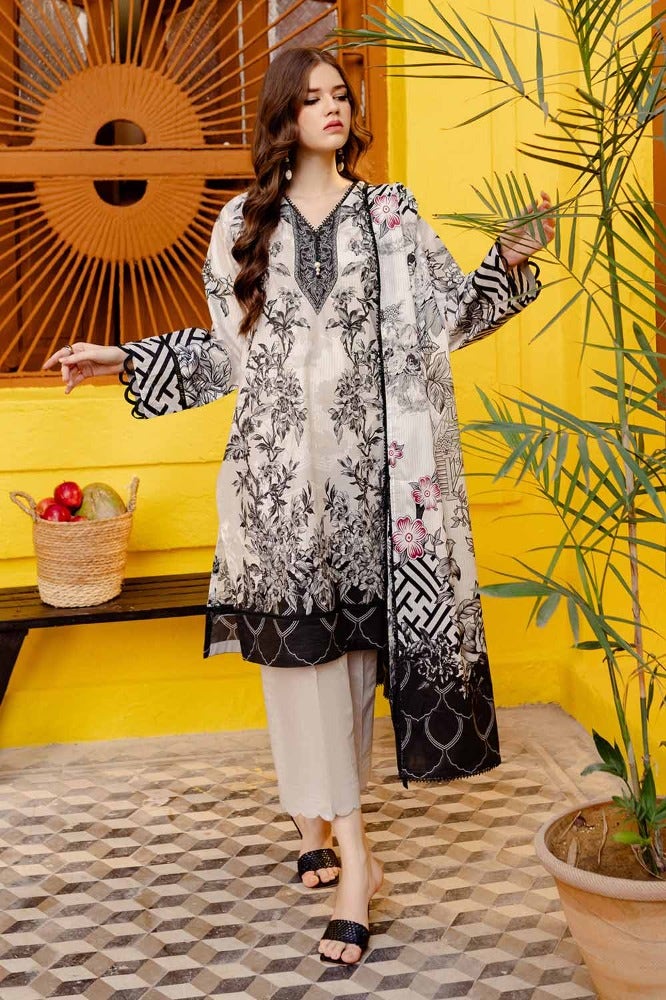 Gul Ahmed 3PC Printed Lawn Unstitched Suit CL-42021 B