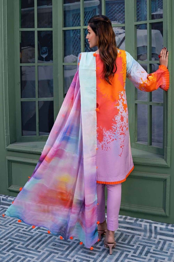 Gul Ahmed 3PC Printed Lawn Unstitched Suit CL-42022 B
