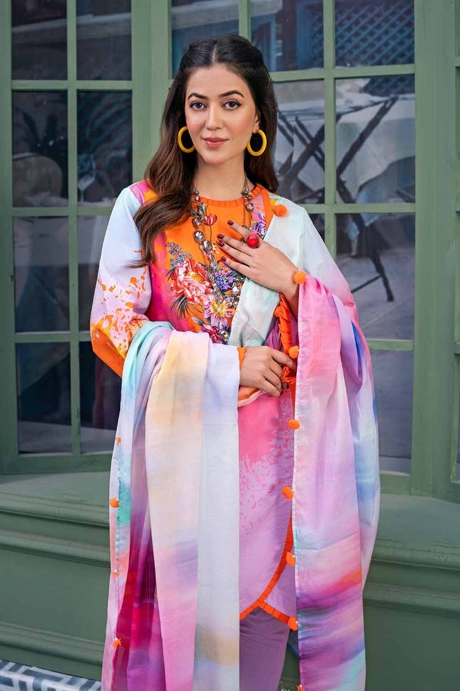 Gul Ahmed 3PC Printed Lawn Unstitched Suit CL-42022 B