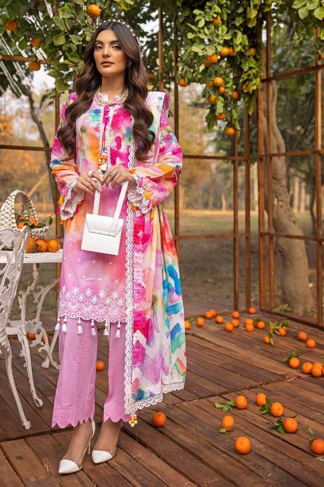 Gul Ahmed 3PC Printed Embroidered Lawn Unstitched Suit CL-42028