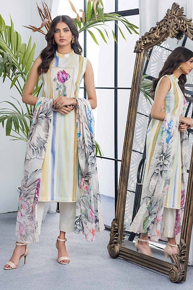 Gul Ahmed 3PC Printed Lawn Unstitched Suit CL-42029 A