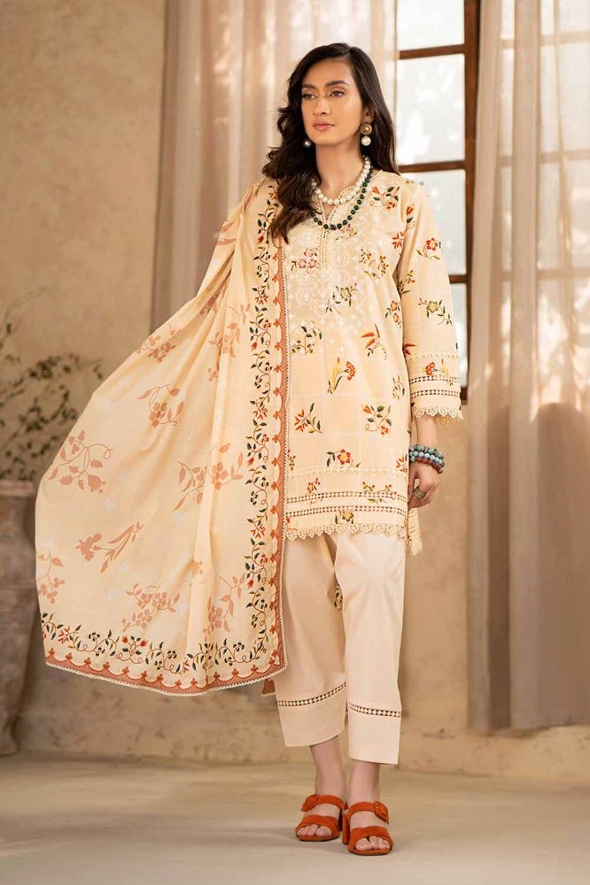 Gul Ahmed 3PC Printed Embroidered Lawn Unstitched Suit CL-42041