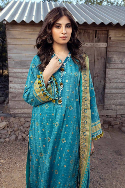Gul Ahmed 3PC Gold Printed Lawn Unstitched Suit CL-42042 A