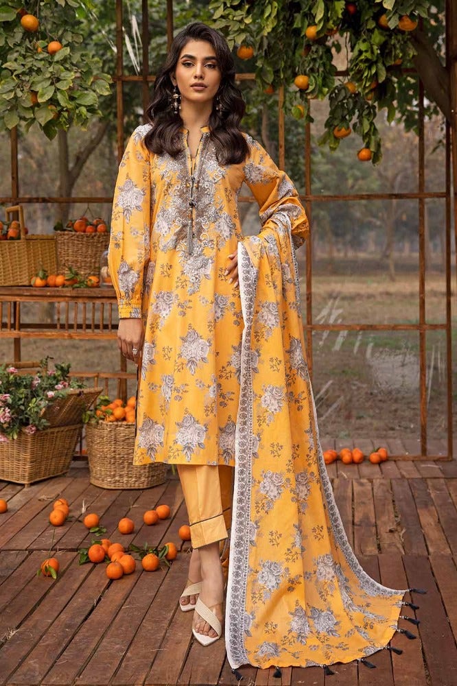 Gul Ahmed 3PC Printed Embroidered Lawn Unstitched Suit CL-42090