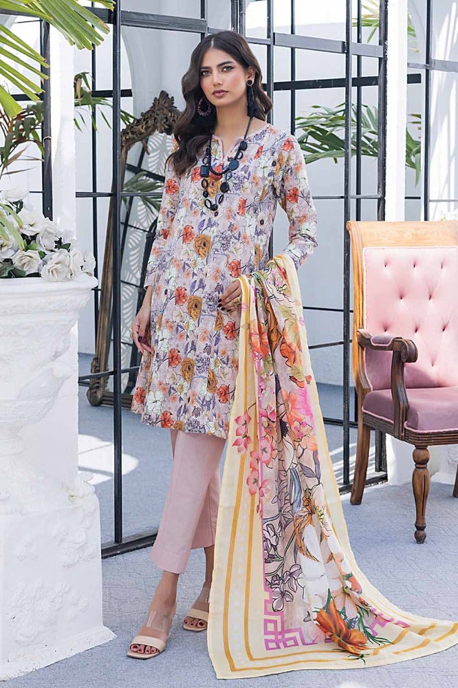 Gul Ahmed 3PC Printed Lawn Unstitched Suit CL-42100 A