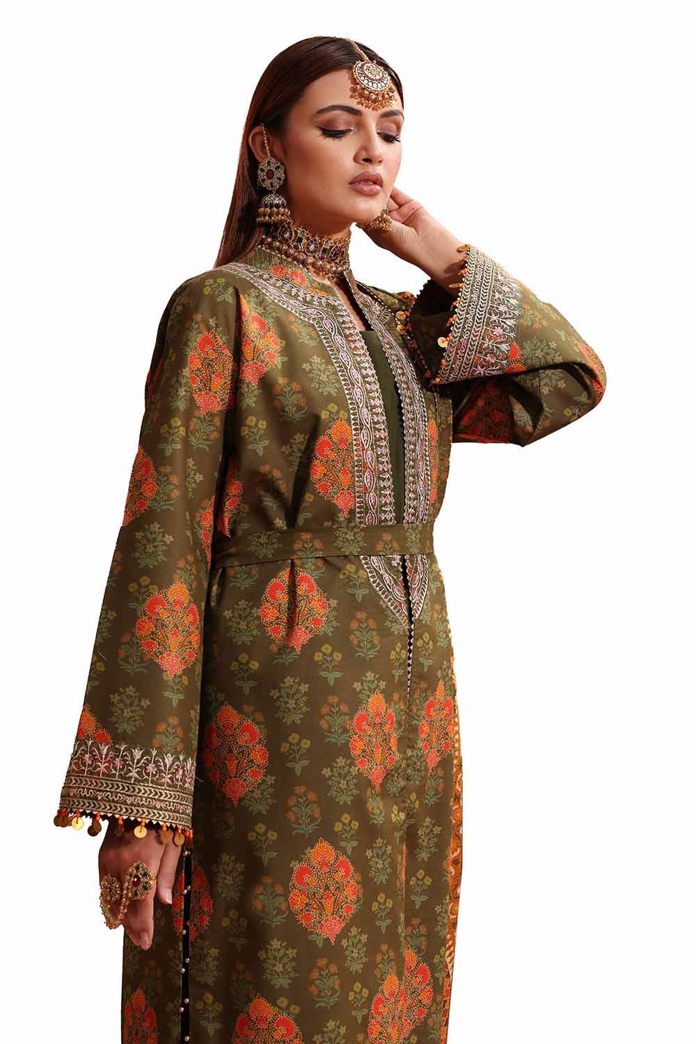 Gul Ahmed 3PC Unstitched Embroidered Printed Suit with Embroidered Printed Lawn Dupatta CL-42104