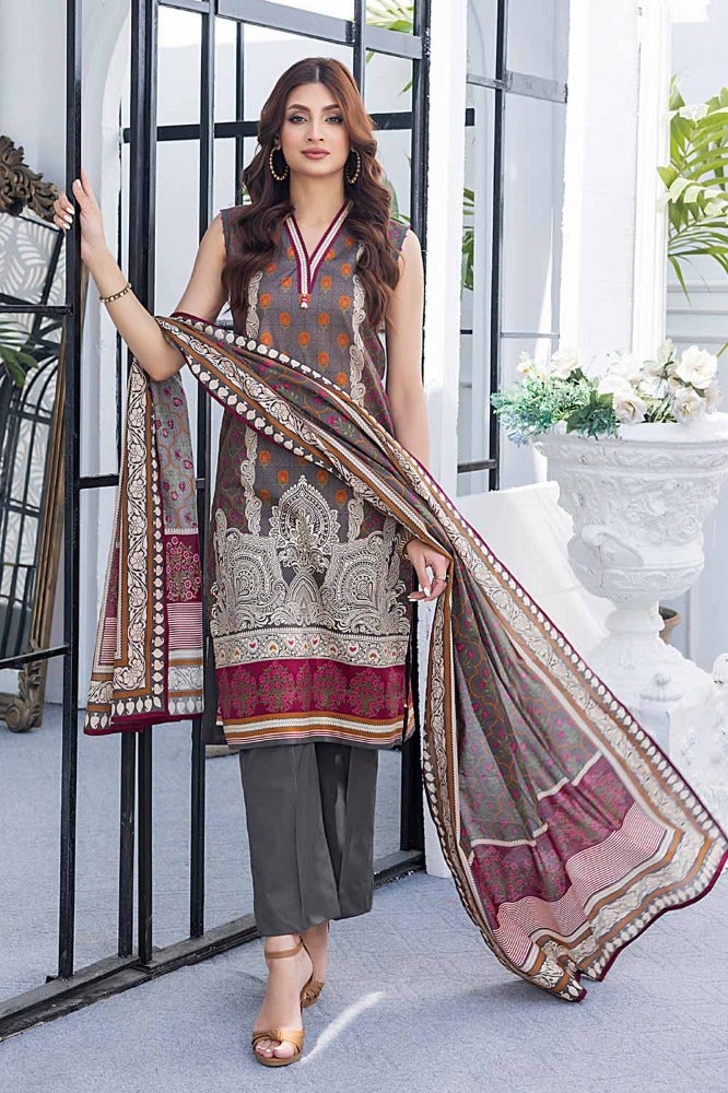Gul Ahmed 3PC Printed Lawn Unstitched Suit CL-42123 A