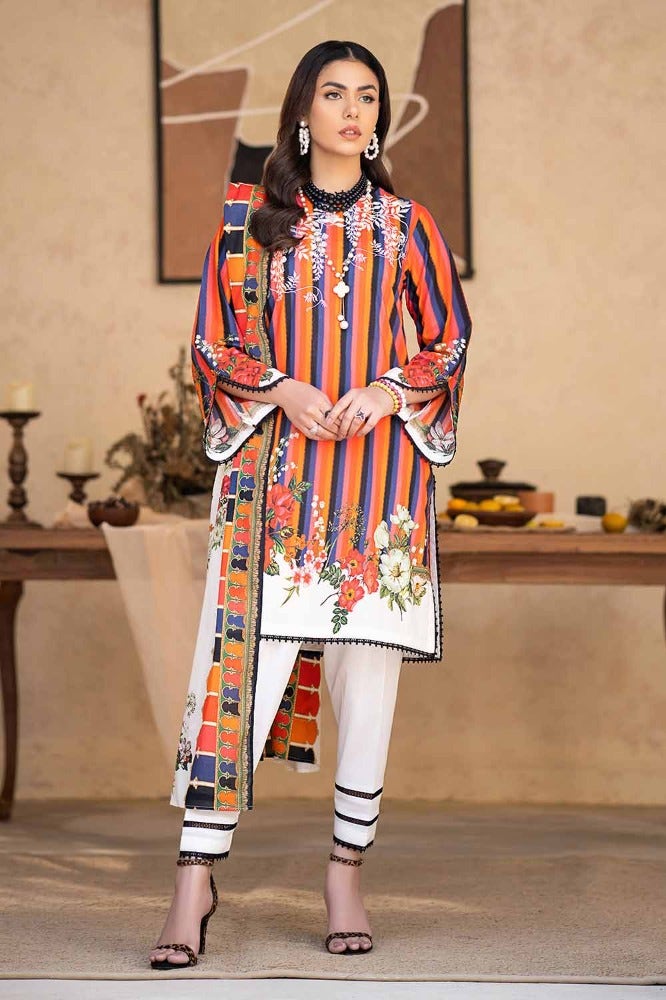 Gul Ahmed 3PC Printed Embroidered Lawn Unstitched Suit CL-42136