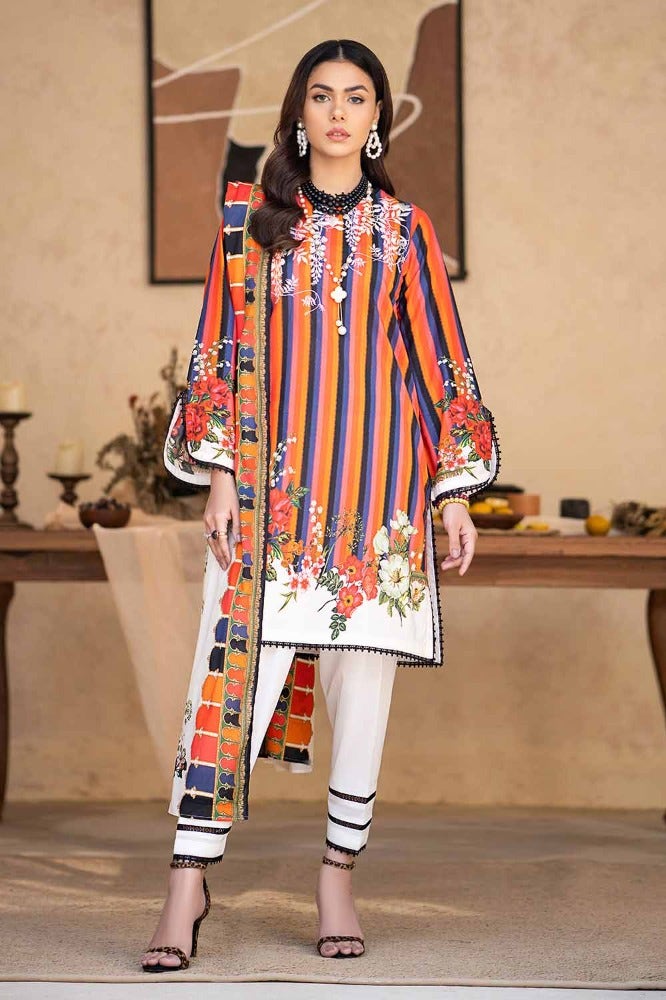 Gul Ahmed 3PC Printed Embroidered Lawn Unstitched Suit CL-42136