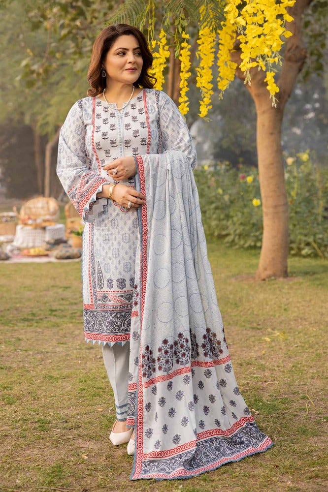 Gul Ahmed 3PC Printed Lawn Unstitched Suit CL-42138 A