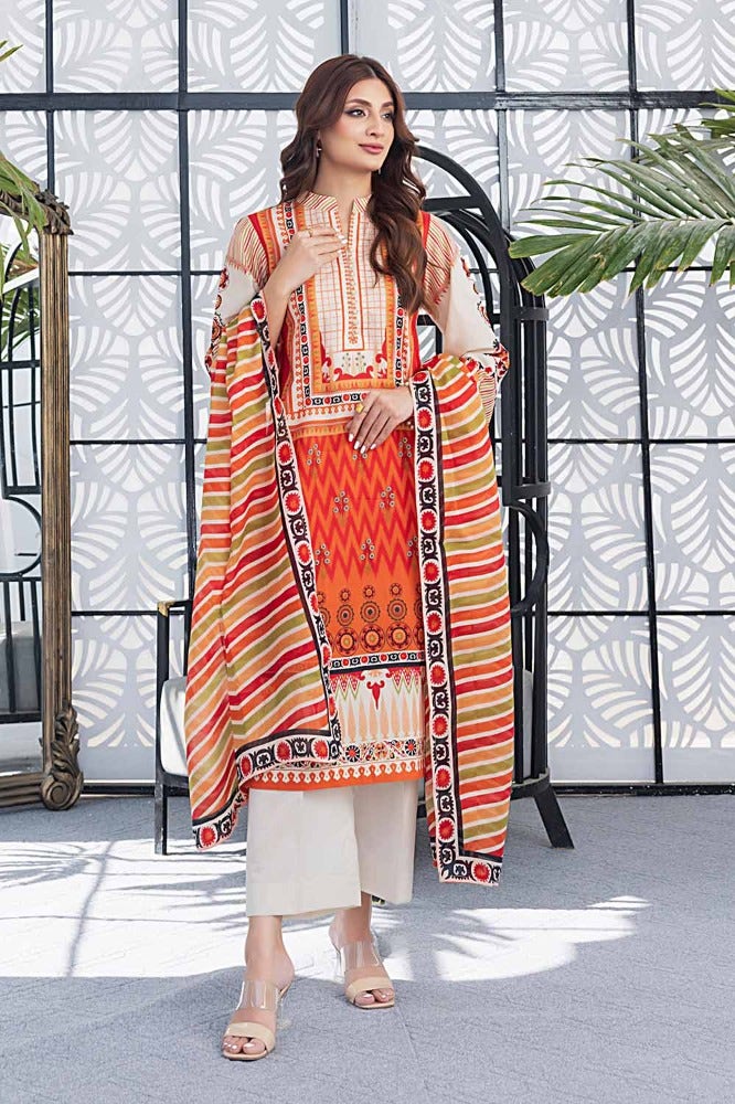 Gul Ahmed 3PC Printed Lawn Unstitched Suit CL-42167 A