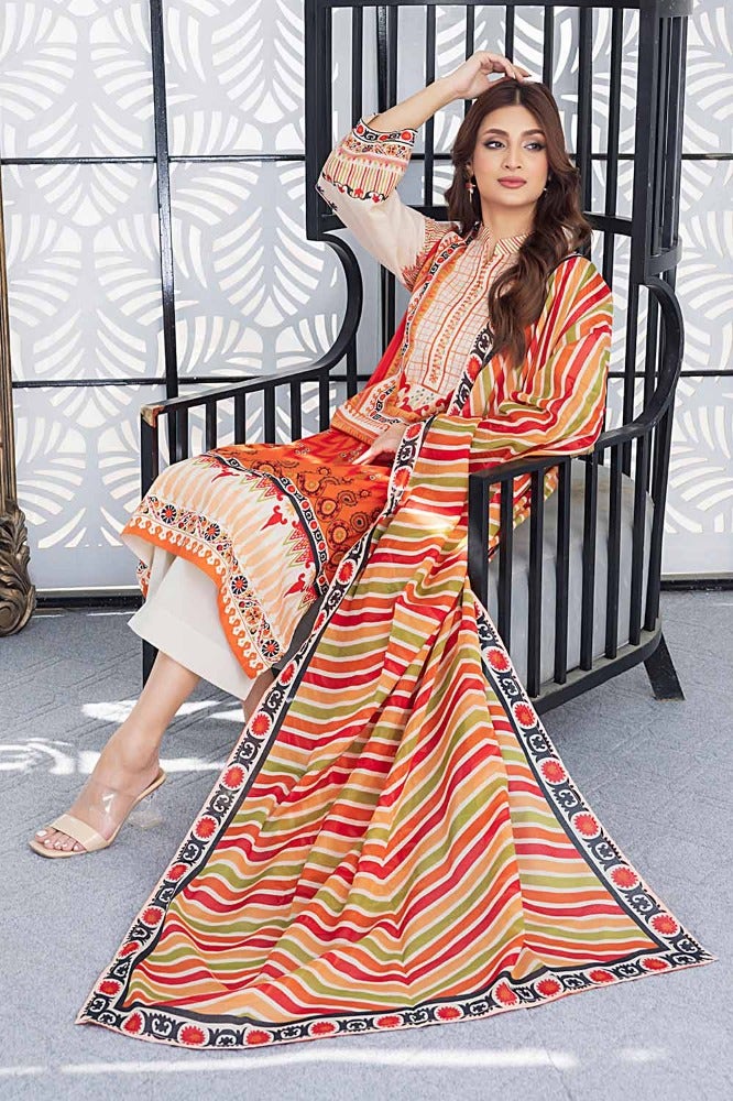 Gul Ahmed 3PC Printed Lawn Unstitched Suit CL-42167 A