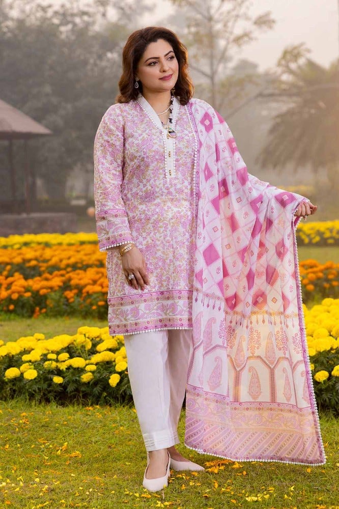 Gul Ahmed 3PC Printed Lawn Unstitched Suit CL-42195 A