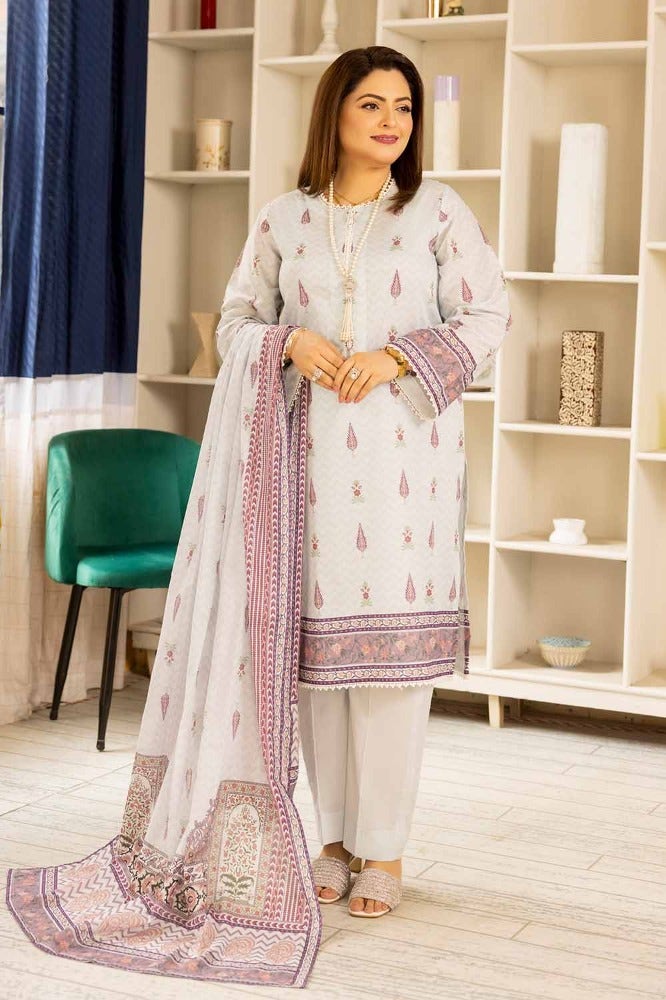 Gul Ahmed 3PC Printed Lawn Unstitched Suit CL-42196 A