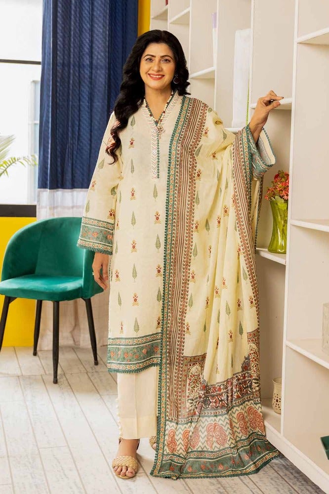 Gul Ahmed 3PC Printed Lawn Unstitched Suit CL-42196 B