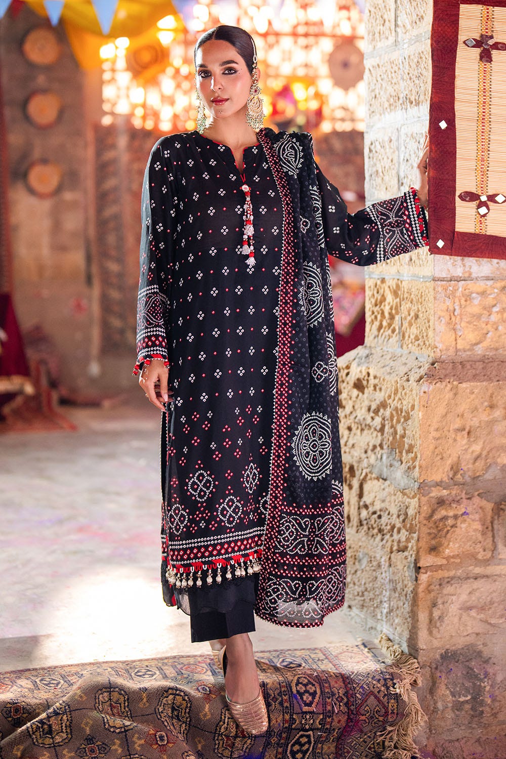 Gul Ahmed 3 Piece Unstitched Lacquer Printed Lawn Suit CL-52171 A