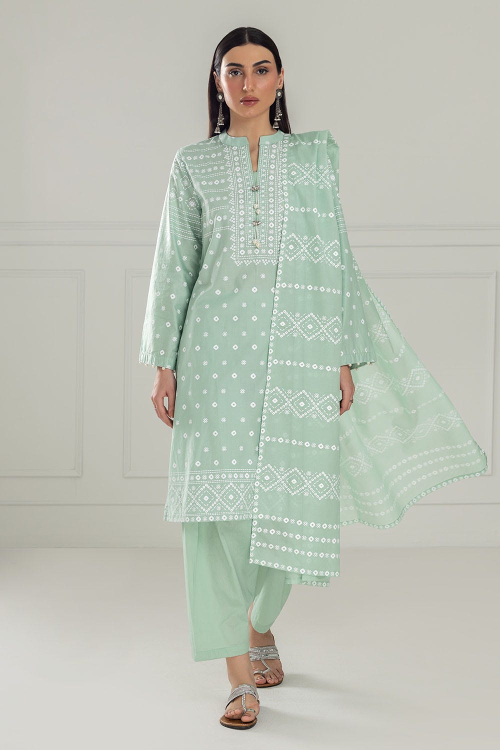 Gul Ahmed 3 Piece Unstitched Lacquer Printed Lawn Suit CL-52172 A