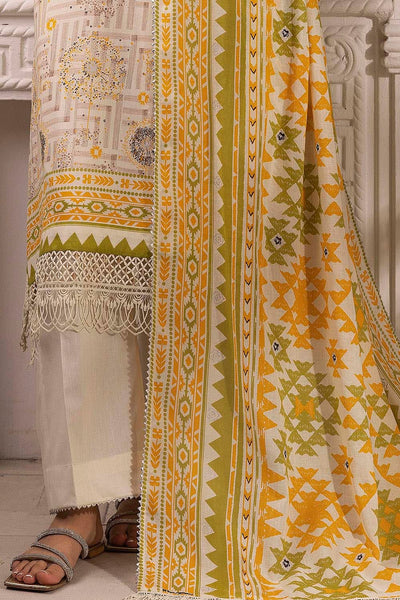 Gul Ahmed 3 Piece Unstitched Embroidered Silver Printed Lawn Suit with Silver Printed Lawn Dupatta CL-52343