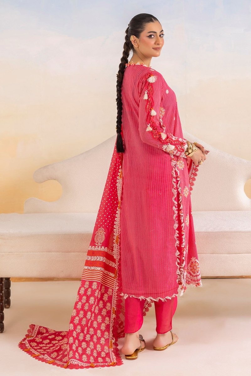 Gul Ahmed 3 Piece Unstitched Embroidered Lacquer Printed Lawn Suit with Lacquer Printed Lawn Dupatta CL-52344