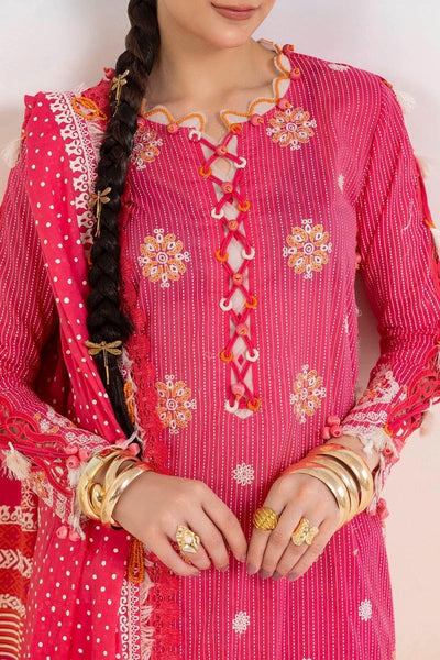 Gul Ahmed 3 Piece Unstitched Embroidered Lacquer Printed Lawn Suit with Lacquer Printed Lawn Dupatta CL-52344