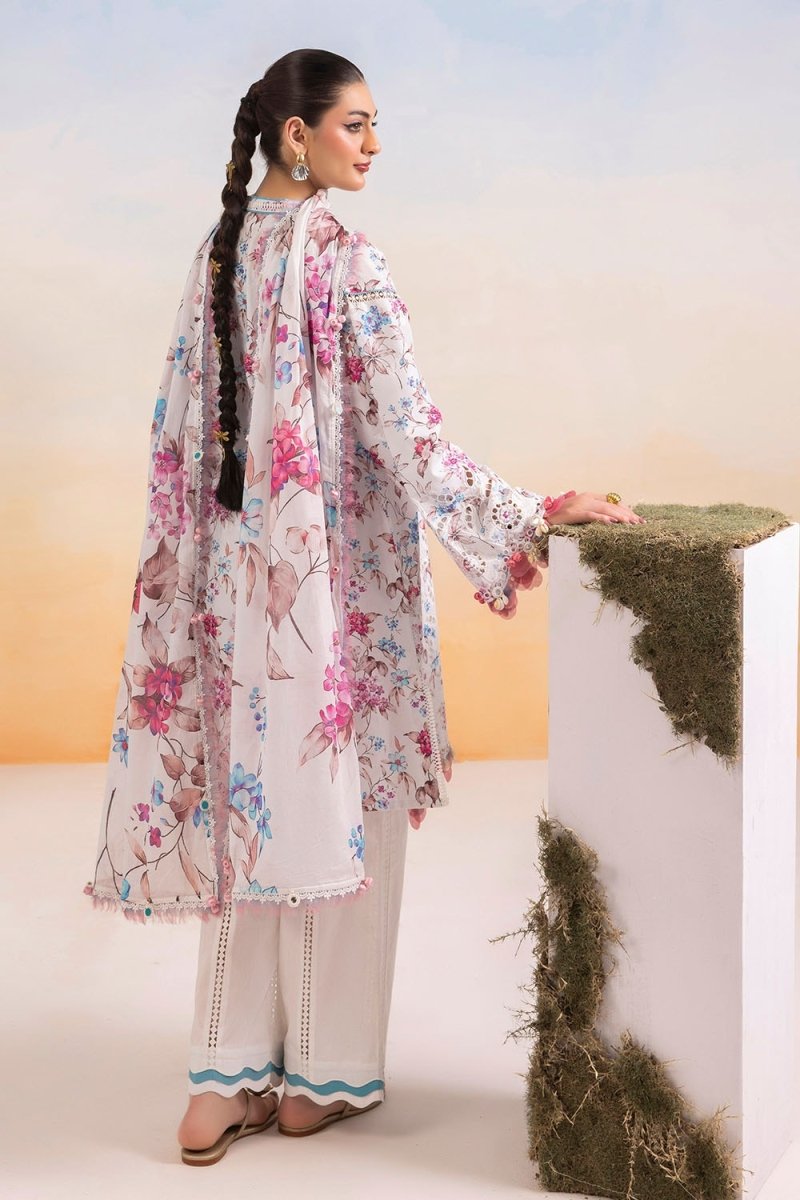 Gul Ahmed 3 Piece Unstitched Schiffli Embroidered Lawn Suit with Printed Lawn Dupatta CL-52376