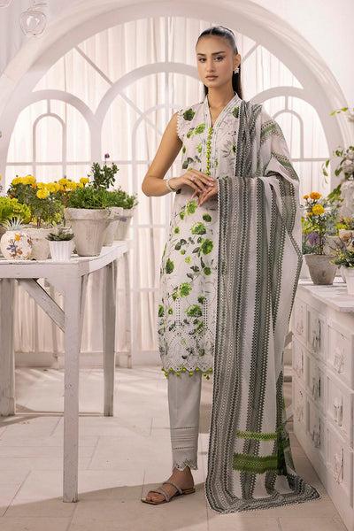 Gul Ahmed 3 Piece Unstitched Schiffli Embroidered Lawn Suit with Printed Lawn Dupatta CL-52481