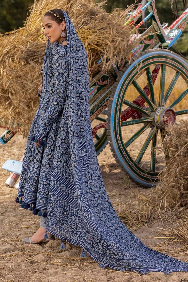 Gul Ahmed 3 Piece Unstitched Silver Printed Lawn Suit CL-52622