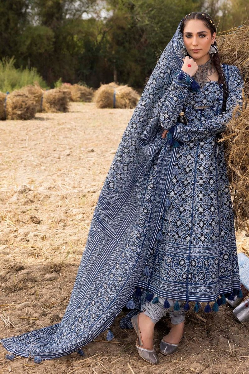 Gul Ahmed 3 Piece Unstitched Silver Printed Lawn Suit CL-52622