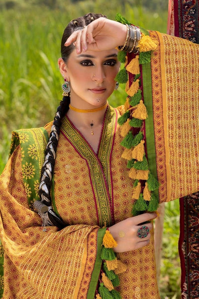 Gul Ahmed 3 Piece Unstitched Gold Printed Lawn Suit CL-52624