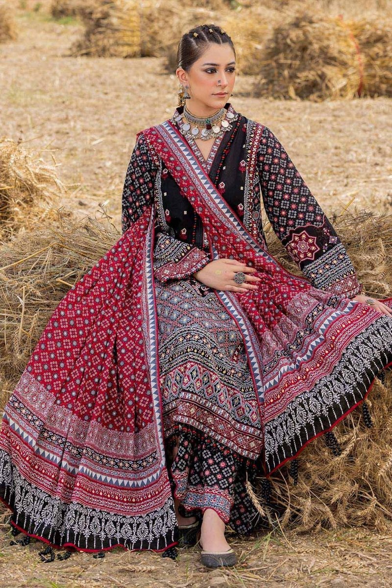 Gul Ahmed 3 Piece Unstitched Embroidered Gold Printed Lawn Suit CL-52636