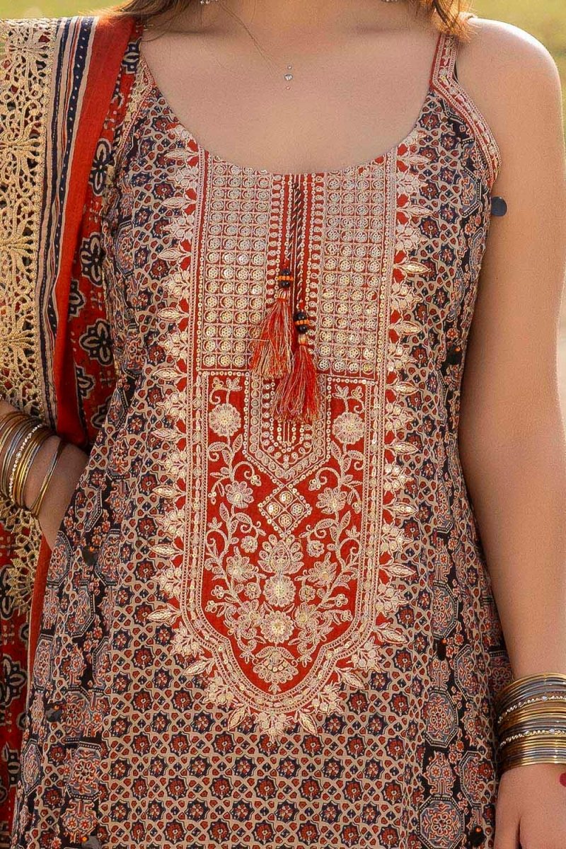 Gul Ahmed 3 Piece Unstitched Embroidered Printed Lawn Suit CL-52658